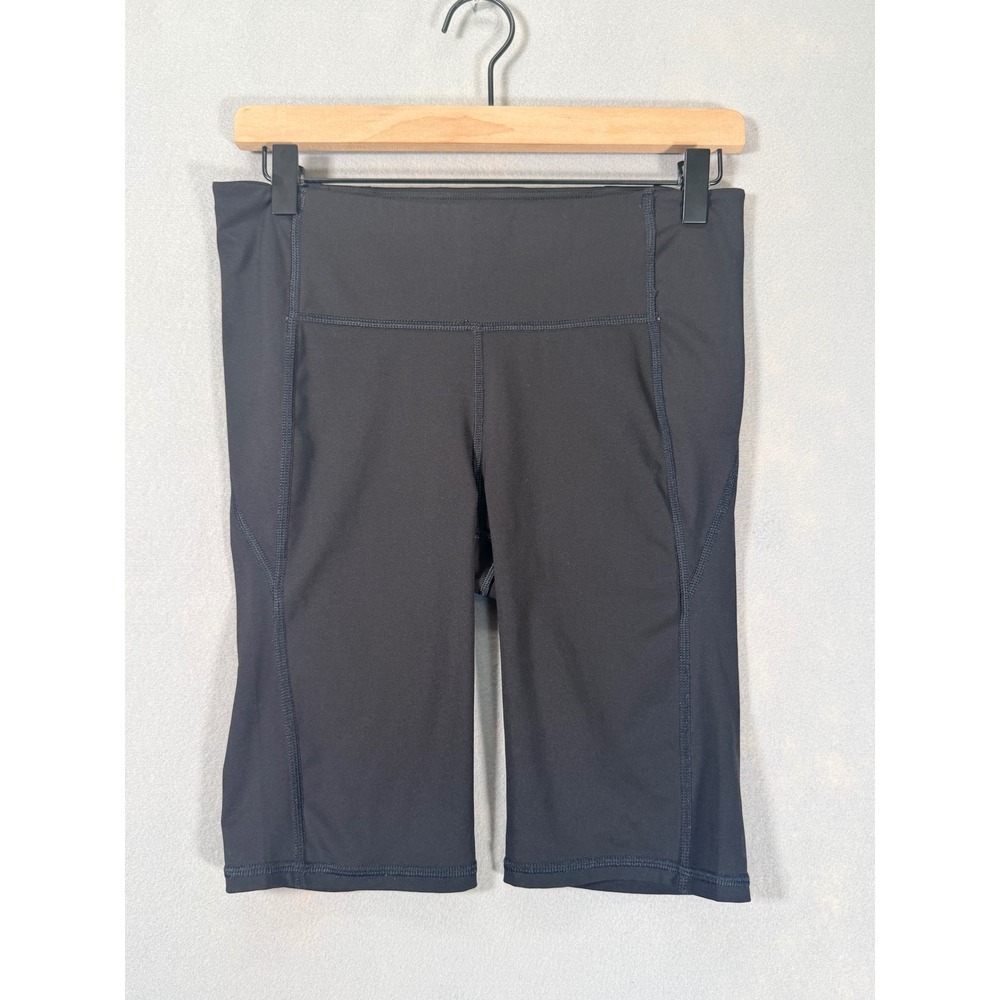 Athleta Womens Black High Rise Biker Shorts Zipper Pocket Athletic Cycling